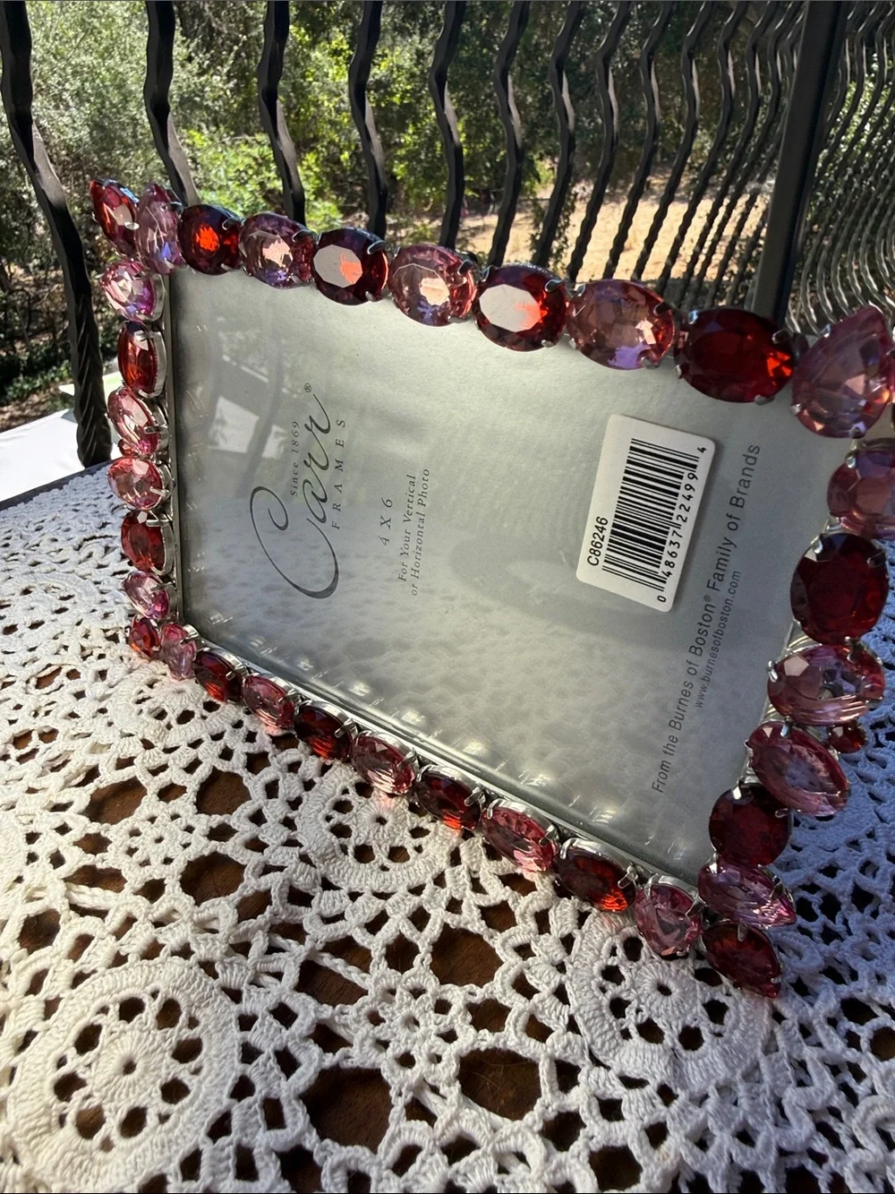 Carr‎ Frames crystals pink garnet red faceted 2002 vintage NEW Condition 4” X 6”